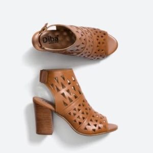 Diba Stacked Heel Open-Toe Bootie/Sandal Sz 8.5